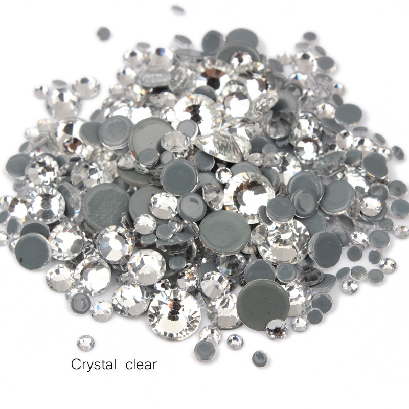 Yuvarlak Kristal Cam Hotfix Yapıştırma Taş Crystal Clear 7 mm Ss 34 20 Adet